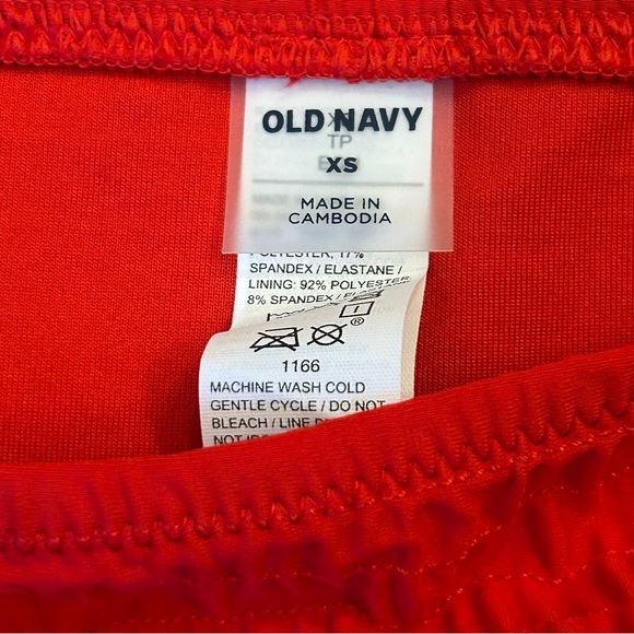 Old Navy Vibrant Cherry Red String Triangle Top Bikini XS - Picture 3 of 3